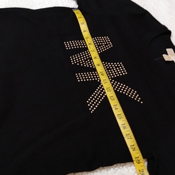 Michael Kors Short-Sleeve Sweater Top – Black – Studded Logo – L – NWT - Picture 5 of 11